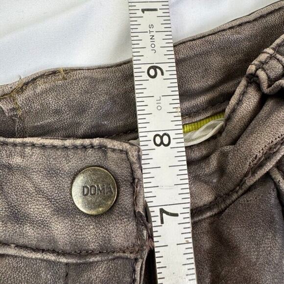 Doma Lamb Leather Mini Shorts 28" S Grey Brown Washed Vintage Finish $500 - Picture 5 of 16